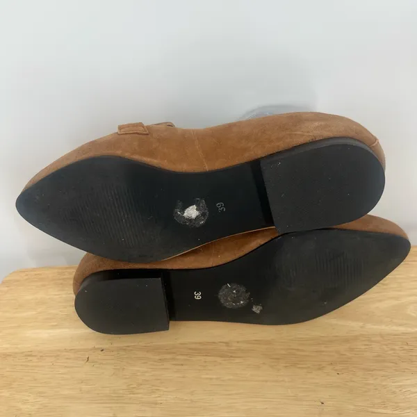 Hosis Brown Suede Loafers with Gold Accents - Image 14