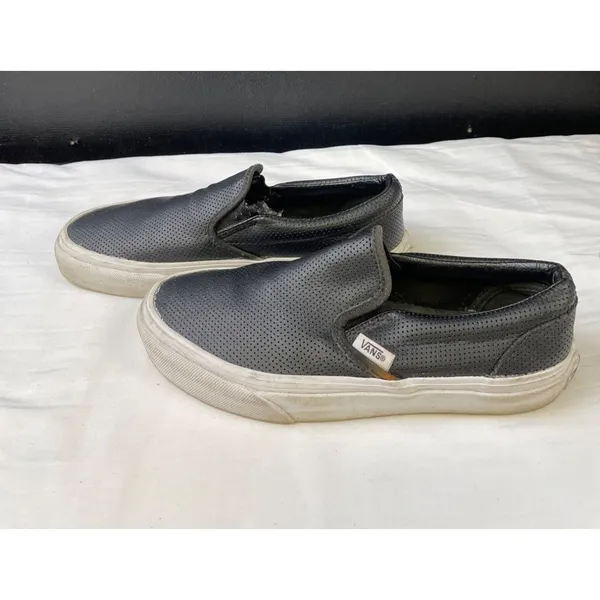 VANS Unisex Black Skater Leather Slip on Sneakers/Shoes M-4 W-5.5 SKU 3495 - Image 3
