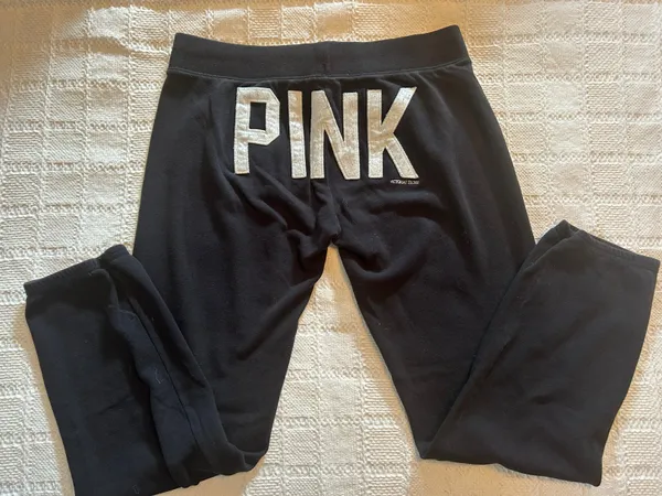 PINK victoria secret cropped athletic sweat pants Size S - Image 3