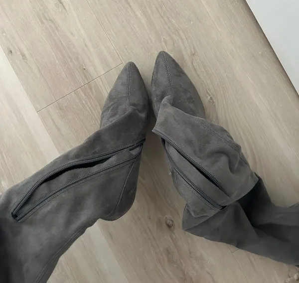 Grey Knee High Boots Gray Size 8 - Image 4