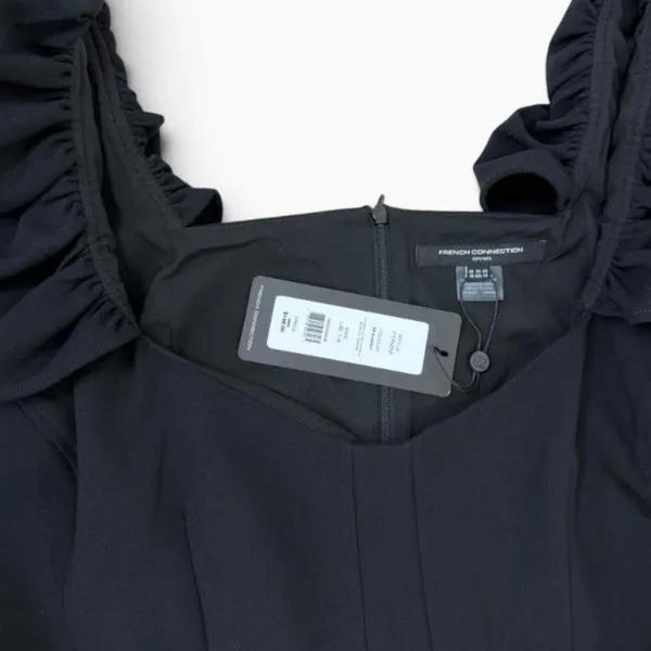French Connection Black Square Neck Mini Dress Size 14 - Image 7