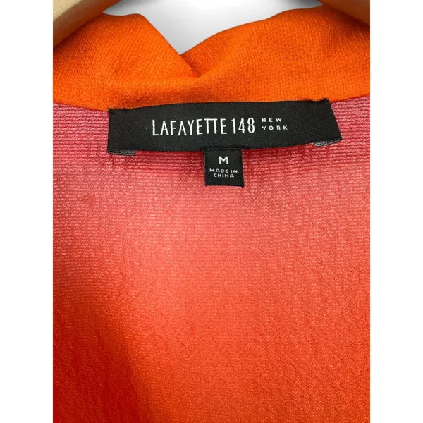 Layfette 148 NY | M| Pure Silk Semi Sheer Ombre Button Up Top Blouse Women's - Image 4