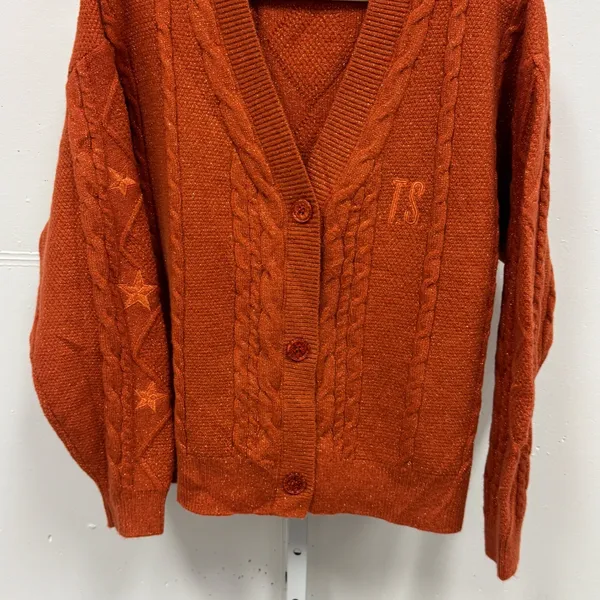 Authentic Taylor Swift The Life of a Showgirl Cardigan XS/S Merch Burnt Orange - Image 6