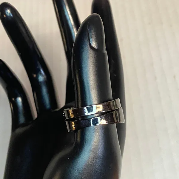 Women's Black Cubic Zirconia Silver Plated Rhinestone Wedding Ring & Band 8.5 - Image 11