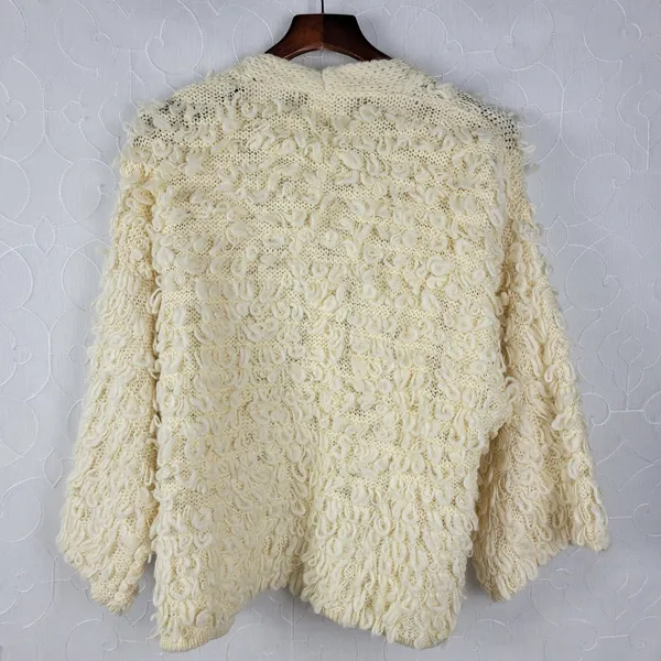 Anthropologie Akemi + Kin Loopy Knit Womens Cardigan One Size Cream Open Front - Image 5