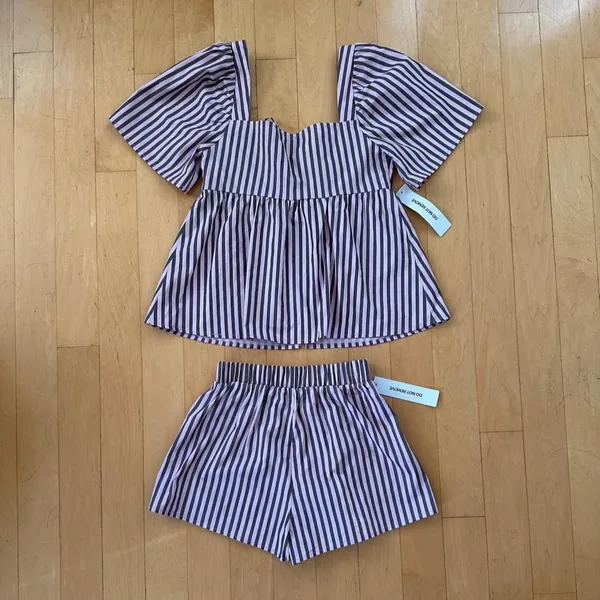 Princess Polly Two Young Hearts Tie Up Set Pink / Brown Stripe SIZE 2 - Image 3