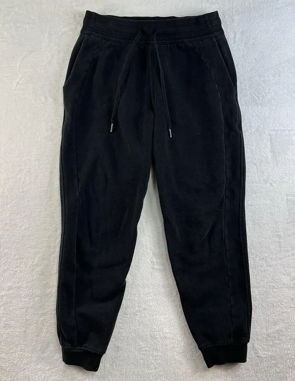 Lululemon Athletica 6 Scuba High Rise Jogger Fleece 28" Black Light Terry Cotton - Image 4