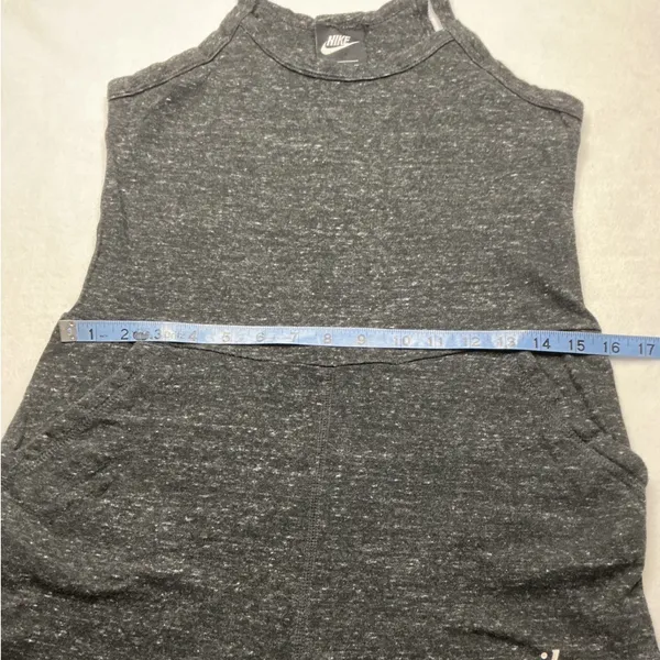 Nike Sportswear Gym Vintage Romper Dark Grey Heather‎ Small CJ1694-010 - Image 6