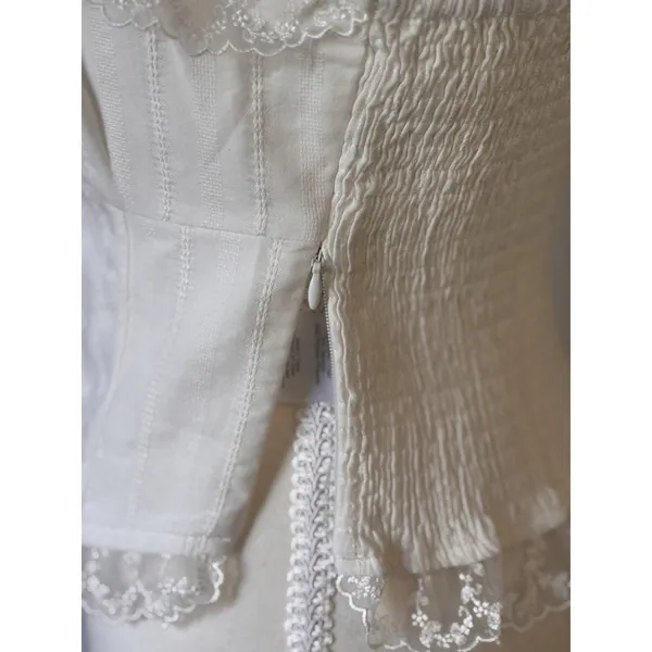 NWT Heartloom Romi Top White Lace Corset Side Zip Size Medium - Image 12