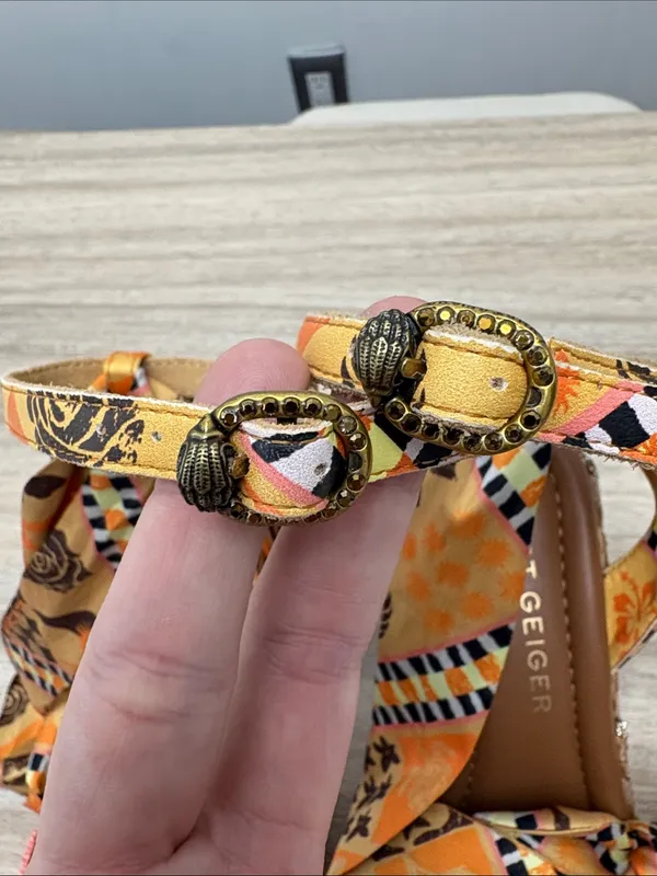Kurt Geiger Chelsea Scarf Wedge Heel Women EU 37 US 7 - Image 4