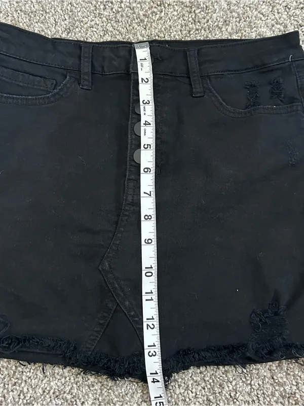 Altar'd State Black Denim Button Front High-Rise Skirt - Image 5