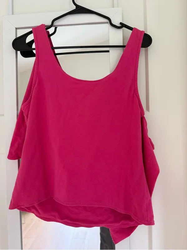 Free People Tied Up Drapey Top In Pink Phenom Size Medium - Image 5