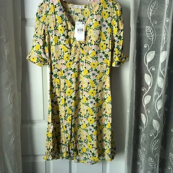 New Mango MNG Ruched detail floral print mini dress, size small, size 4 - Image 3