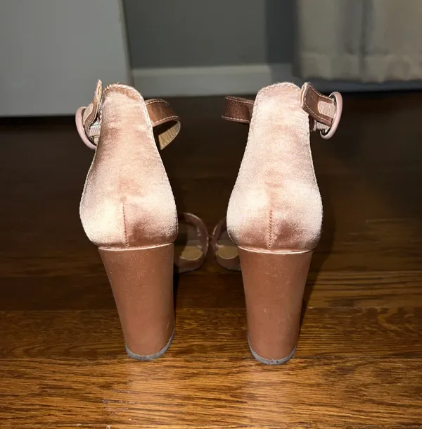 Lulus Blush Satin Ankle Strap Heels - Image 7