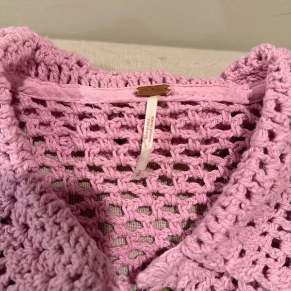 Free People Lily Pink Crochet Top - Image 6