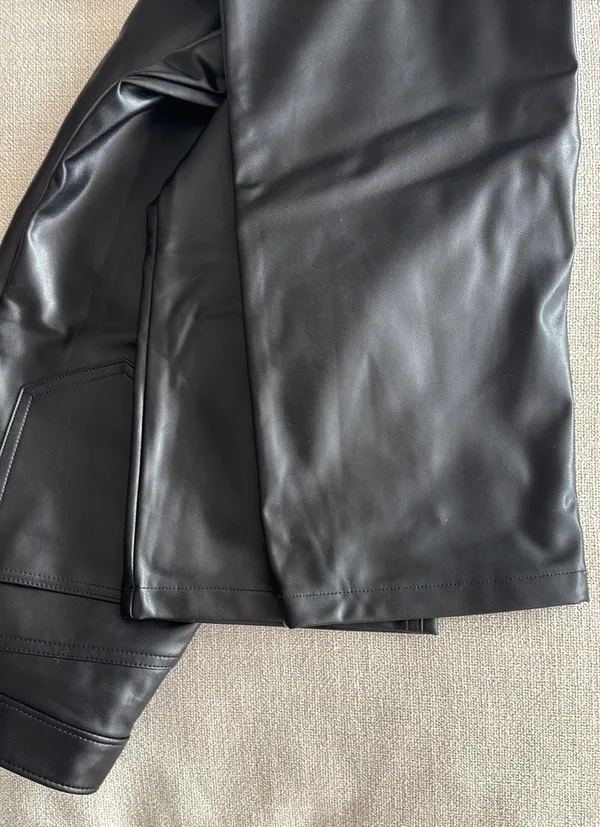 Abercrombie High-Rise Ultra Straight 90s Leather Pants - Image 4