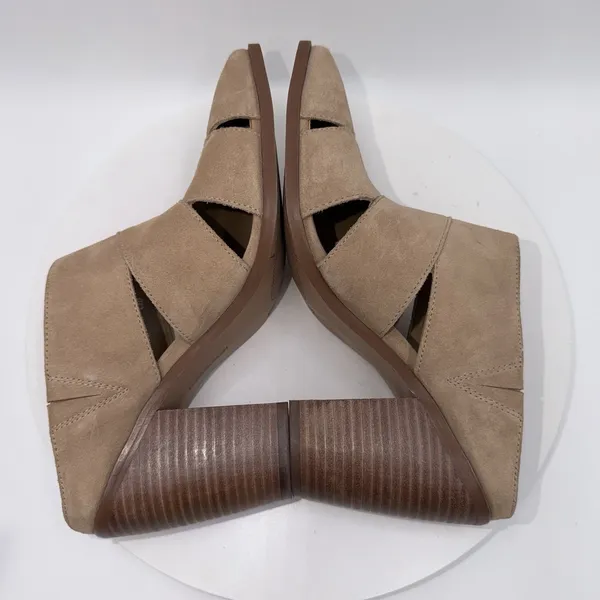 Vince Camuto Aimie Tan Suede Slip On Block Heels Mules Women's Size 8.5‎ - Image 4