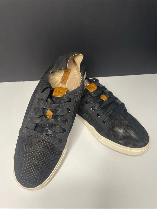 Olukai Shoes Womens 9 Pehuea Li Lace Up Low Top Sneakers Comfort Black Fabric - Image 3