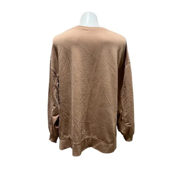 Z Supply Women's Beige Long Sleeve Crew Neck T-Shirt Size S - Image 3