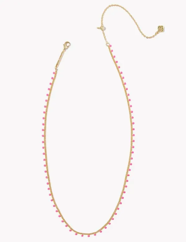 Kendra Scott Kelsey Gold Strand Necklace in Pink Enamel - Image 3