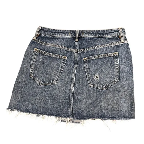 We The Free by Free People Distressed Denim Mini Skirt Size 29 Button Front - Image 3