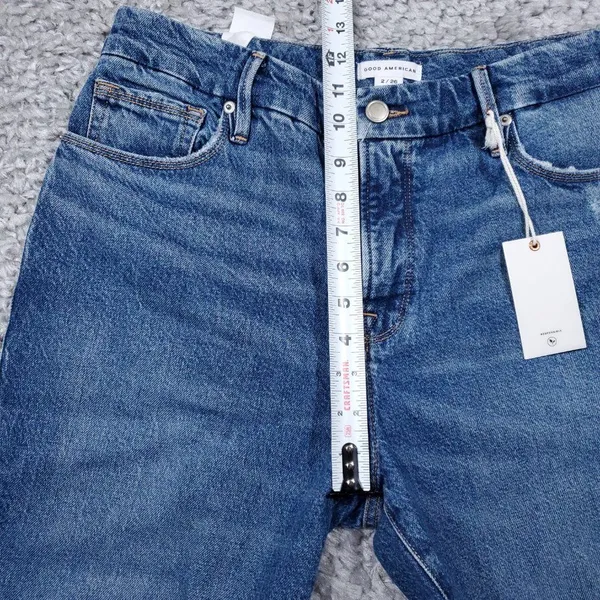 Good American The Weekender Distressed Relaxed Tapered Leg Jeans Size 2 26 - Image 10