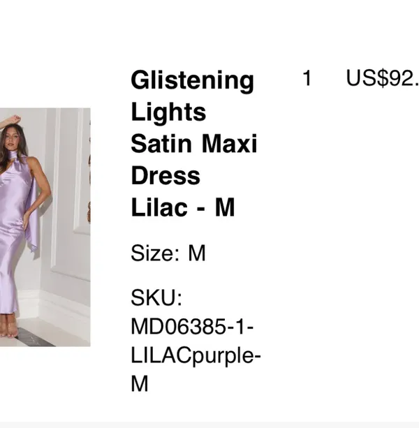 Hello Molly Glistening Lights Satin Maxi Dress Lilac - Image 6