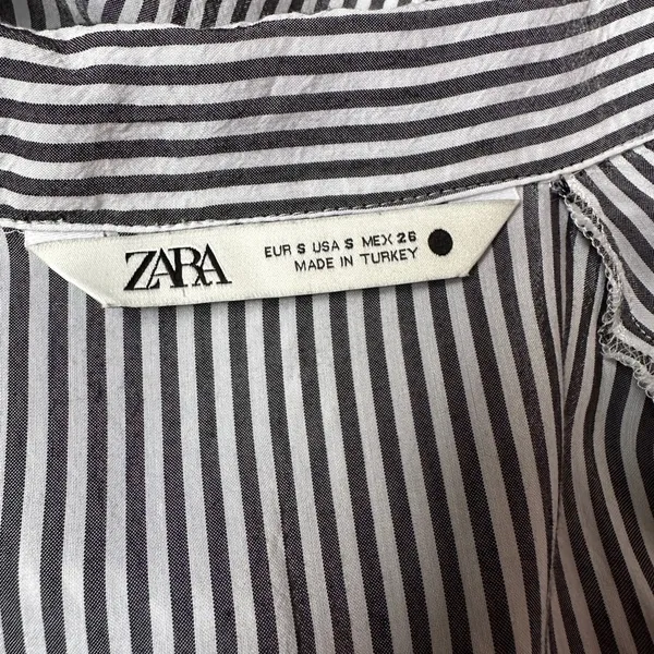 Zara ‎ Striped Shirt Women’s | Sz Small | Buttons | 3/4 Sleeve | Lightweight - Image 2