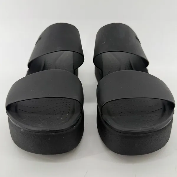 Crocs Brooklyn Mid Wedge Sandal Flip Flop Black Women 10 Summer Beach Vacation - Image 2