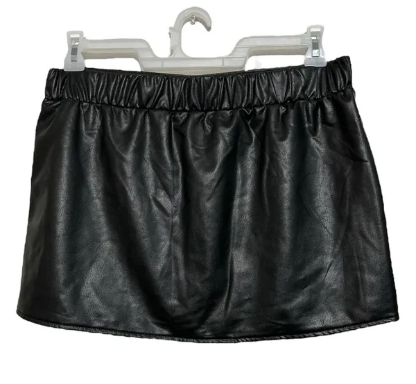 Pleather mini skort Black Size XL - Image 3