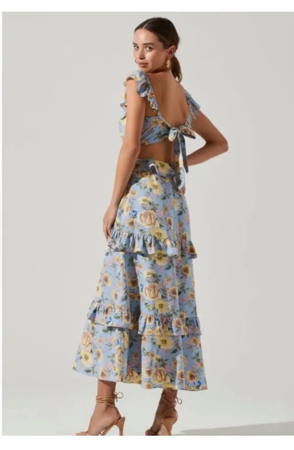 ASTR The Label Lysette Floral Ruffle Cutout Maxi Dress - Image 5