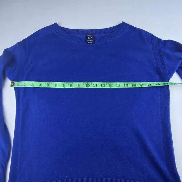 GAP Women's Blue Merino Wool Blend Knit Sweater Crewneck‎ Long Sleeve Medium - Image 7
