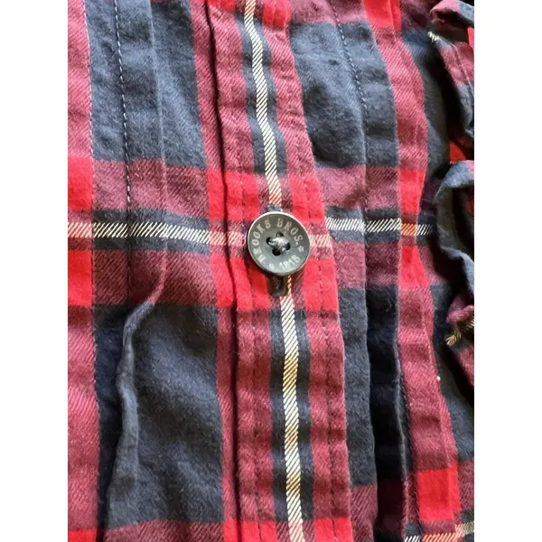 Brooks Brothers Red Fleece Button-down Shirt Women's Size 4 Red Plaid Ruffle‎ - Image 7