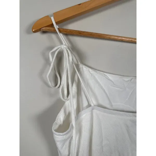 Petal & Pup New Sawyer Mini Dress White Size Large Tie Strap Linen‎ Blend Lined - Image 6