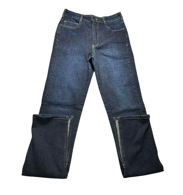 NWT PILCRO Anthropologie 28 Split Hem Straight Leg Jeans Stretch High Rise R11-7 - Image 6