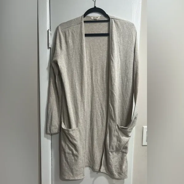 Garage Beige Cream Oversized Open Front Pockets Long Cardigan size Small - Image 5