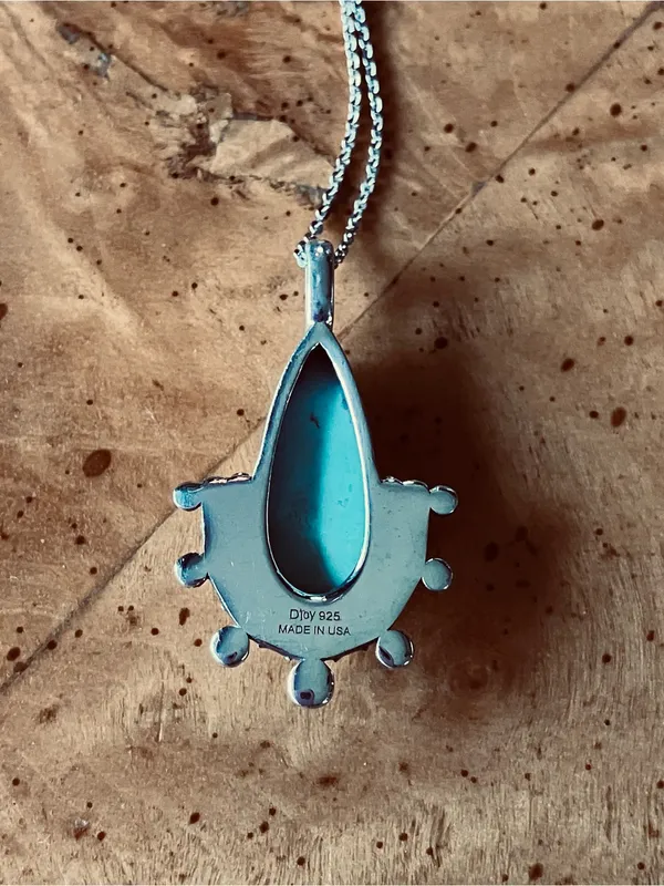 Royston Turquoise Sterling Silver Necklace Green - Image 4
