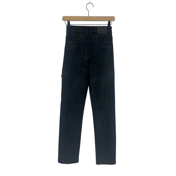 PAIGE Stella Black Coated Cargo Straight Leg Pants Size‎ 23 - Image 10