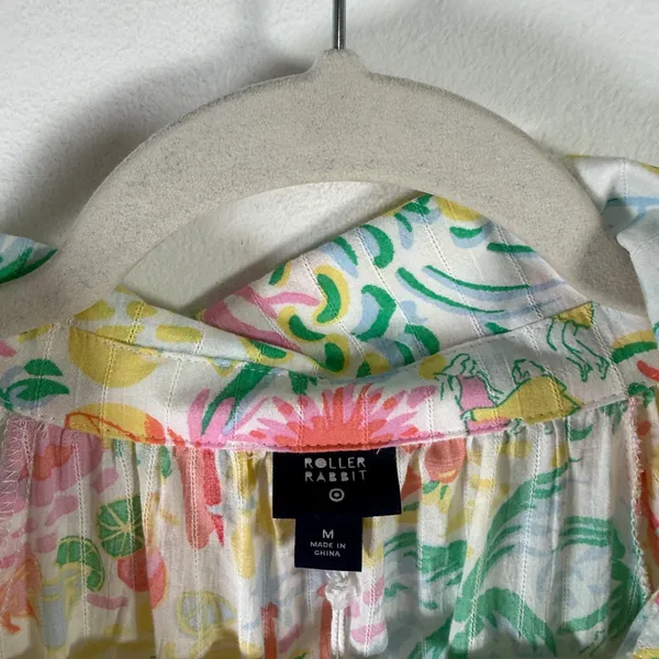 Roller Rabbit x Target Vacation Maxi Dress Tropical Fruit Floral 100% Cotton Med - Image 8