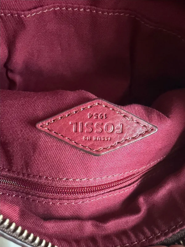 Fossil Cross Body Purse Maroon - Image 6
