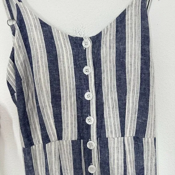 Rails Beachy Linen Wide Leg Jumpsuit Tank Resort Hawaii‎ Vacation Size Med - Image 12