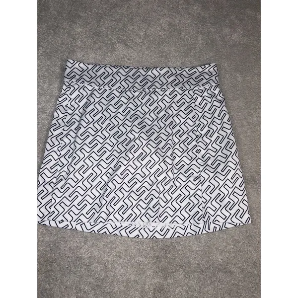 J.Lindeberg Women's Bridge Monogram Golf Skort White Navy - Image 3