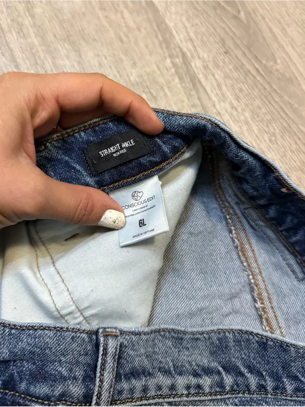 •EXPRESS• HIGH RISE STRAIGHT ANKLE JEANS - Image 6