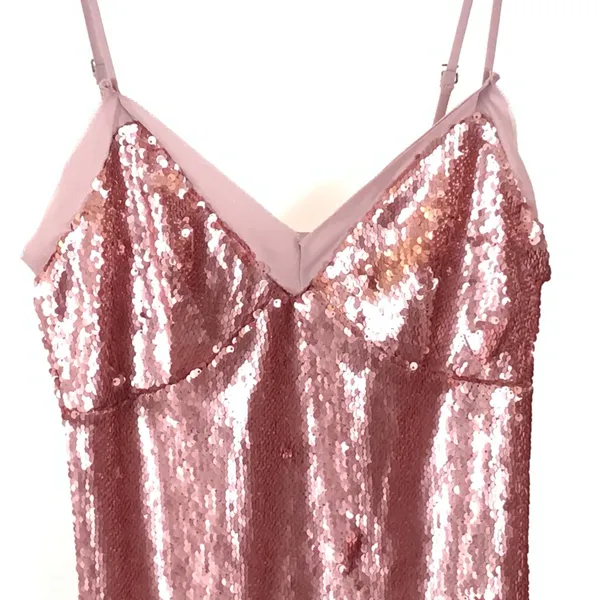 NWT Womens Size XS Revolve NBD Pink Full Sequin Sleeveless Tunic Top - Image 2
