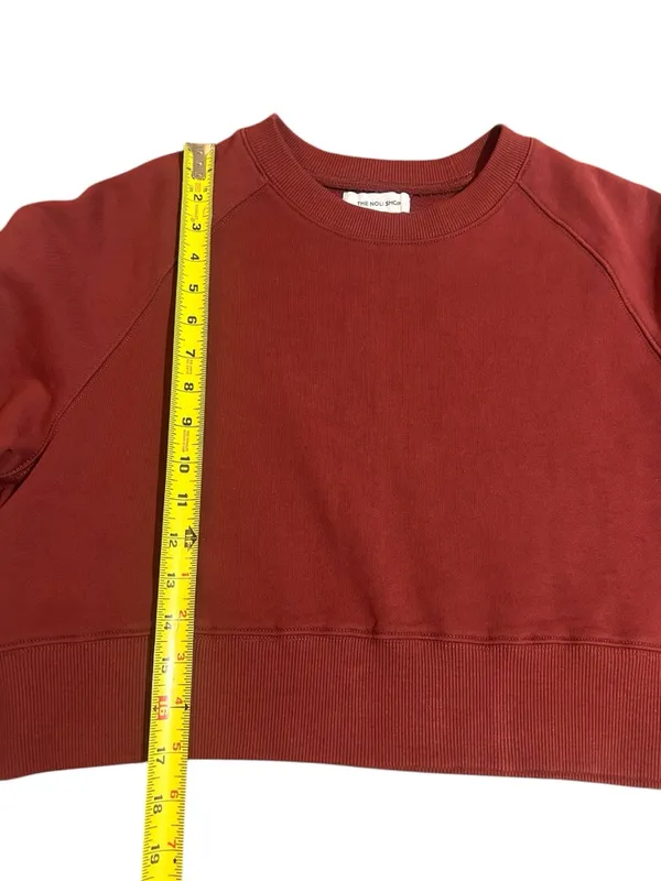 Noli The Nola Shop burgundy crewneck feather cuffs size Large - Image 4