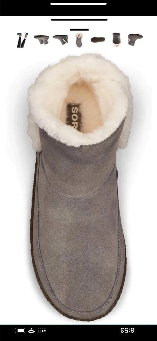 Sorel Nakiska Faux Fur Lined Bootie in Gray , women's size US 10 EU 41 NEW - Image 10