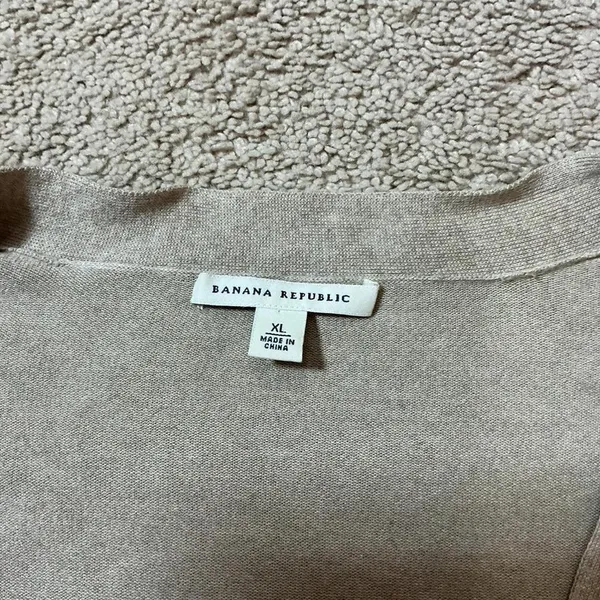 Banana Republic Lightweight Silk Blend V Neck‎ Button Front Cardigan Sweater XL - Image 5
