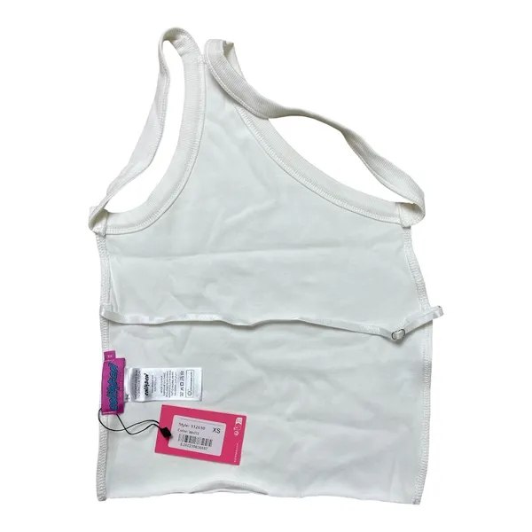 Edikted | White Verdi Open-Back One Shoulder Crop Top - Image 6