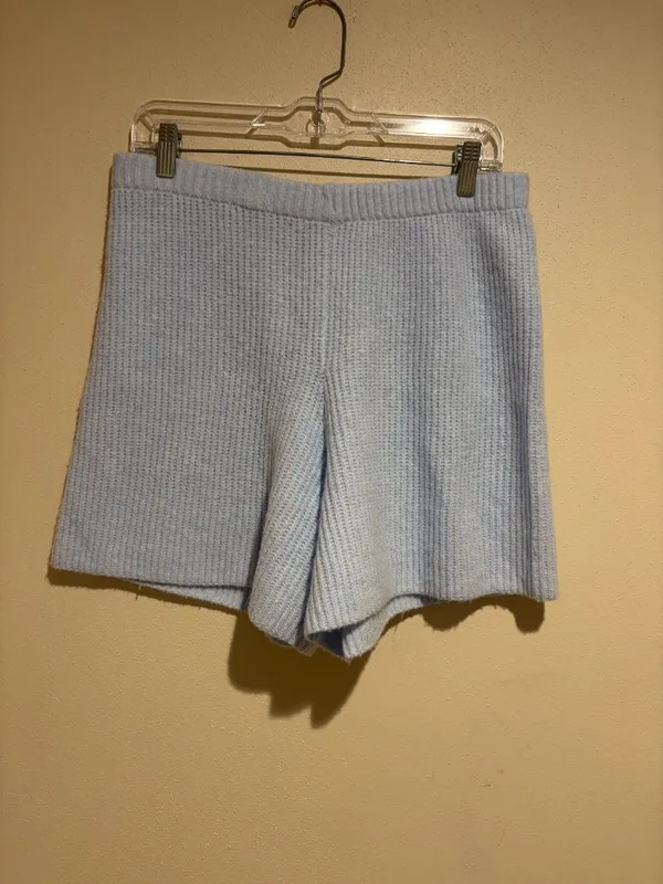Aerie UnReal Knit Sweater Shorts in Eyelet Blue - Image 2