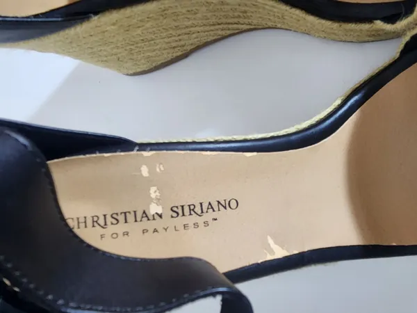 Christian Siriano Black White Boho Espadrille Wedge Sandals Size 11 NWOT Flaw - Image 4